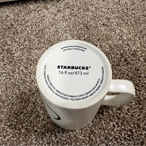 STARBUCKS 2015 GREEN DOT Series Bicycle Sketch Collectible Coffee Mug - Picture 3 of 5